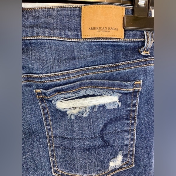 Women’s American Eagle distressed cut off midi stretchy shorts size 0 - Picture 7 of 9